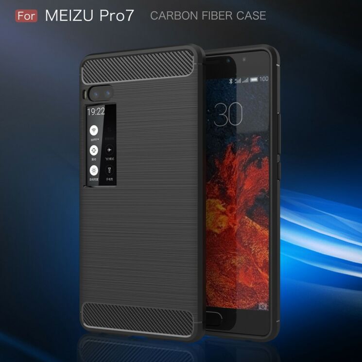 Захисний чохол UniCase Carbon для Meizu PRO 7 - Black: фото 3 з 11