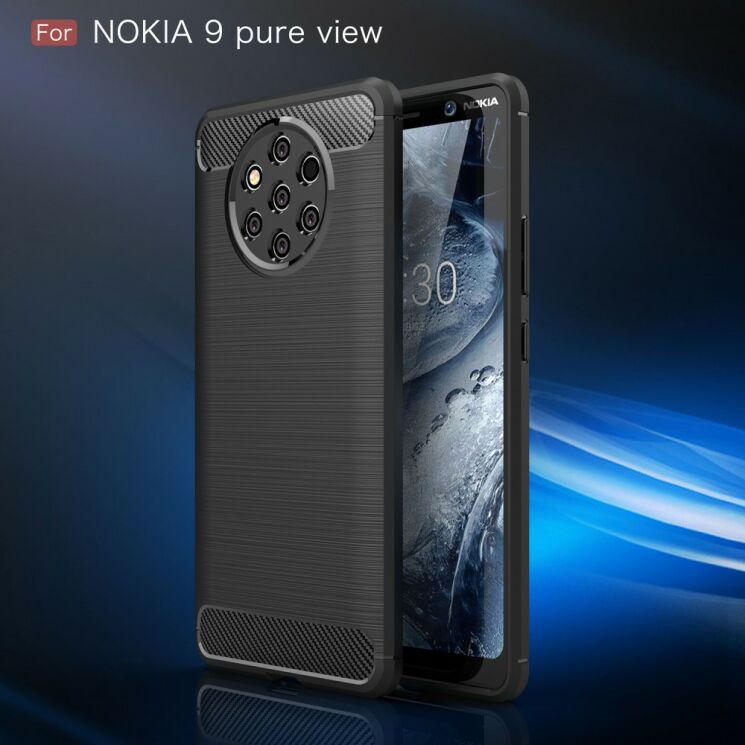 Захисний чохол UniCase Carbon для Nokia 9 PureView - Grey: фото 3 з 11