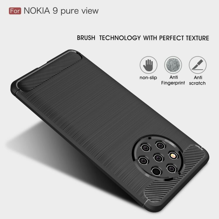 Захисний чохол UniCase Carbon для Nokia 9 PureView - Black: фото 4 з 11