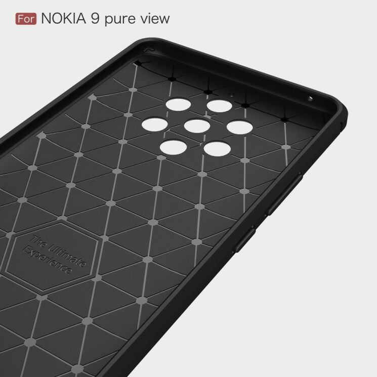 Захисний чохол UniCase Carbon для Nokia 9 PureView - Red: фото 6 з 11