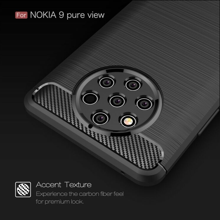 Захисний чохол UniCase Carbon для Nokia 9 PureView - Red: фото 5 з 11