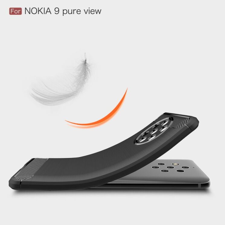 Захисний чохол UniCase Carbon для Nokia 9 PureView - Red: фото 8 з 11