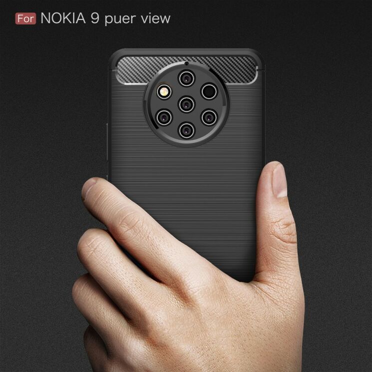 Захисний чохол UniCase Carbon для Nokia 9 PureView - Red: фото 9 з 11