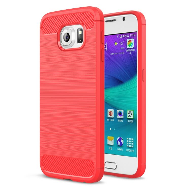 Защитный чехол UniCase Carbon для Samsung Galaxy S6 (G920) - Red: фото 1 из 9