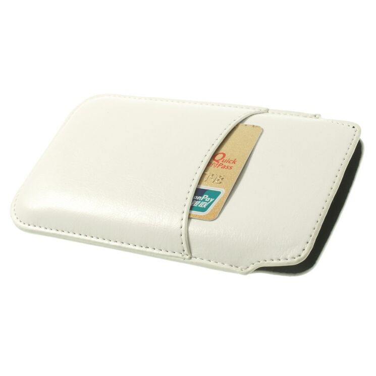 Чохол-карман Deexe Handy Pouch M для смартфонів з діагоналлю екрану до 5.2 дюймів - White: фото 3 з 6