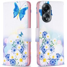 Чохол-книжка Deexe Color Wallet для OPPO A58 / A98 - Butterfly and Flowers: фото 1 з 8