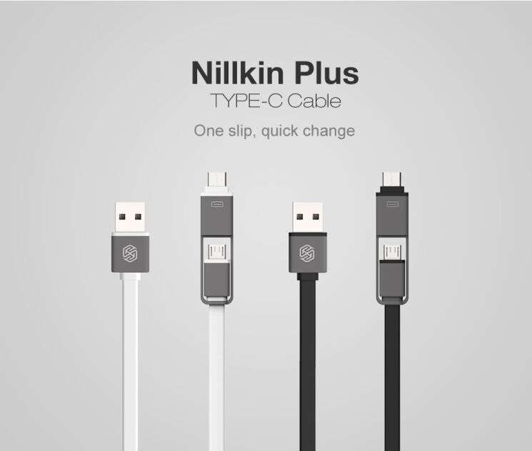 Дата-кабель NILLKIN Plus 2in1 (Type-C & microUSB) - White: фото 6 з 18