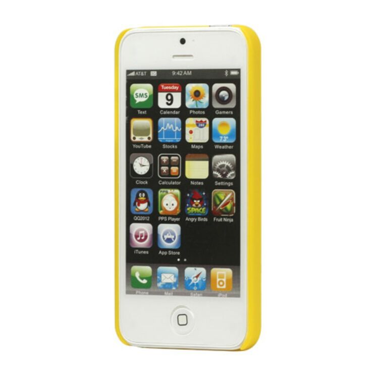 Пластиковый чехол Deexe Hard Shell для iPhone 5/5s/SE - Yellow: фото 2 из 4