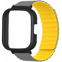 Ремешок Deexe Magnetic Band для Xiaomi Redmi Watch 3 - Grey / Yellow: фото 1 из 3