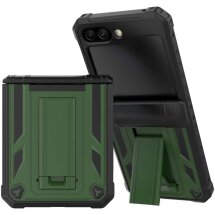 Захисний чохол Deexe Hybrid Kickstand для Samsung Galaxy Flip 5 - Dark Green: фото 1 з 6