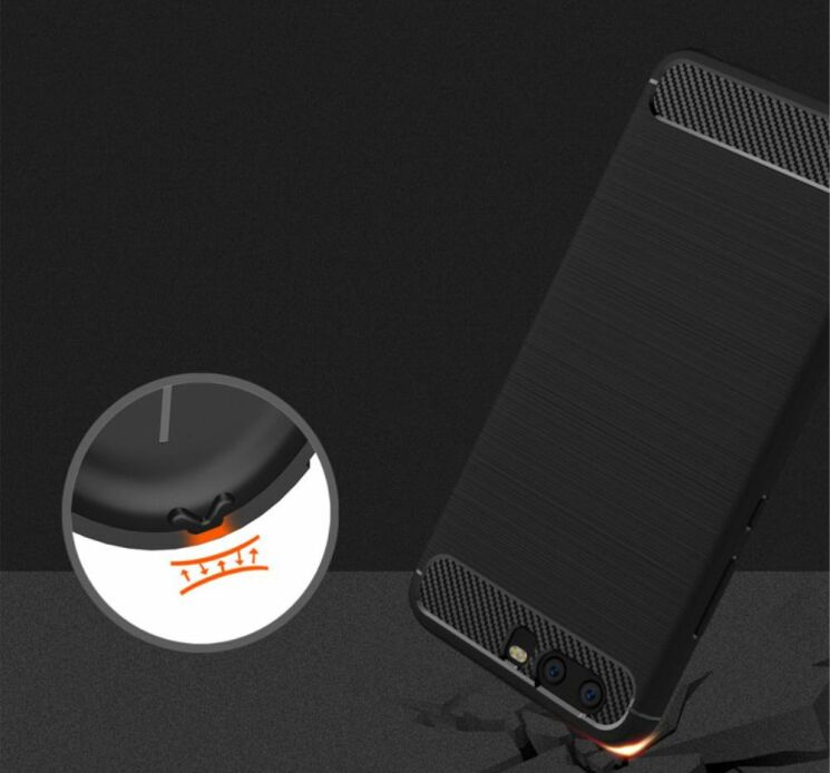 Захисний чохол UniCase Carbon для Huawei P10 Plus - Black: фото 4 з 8