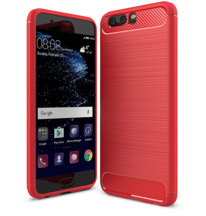 Захисний чохол UniCase Carbon для Huawei P10 Plus - Red: фото 1 з 8