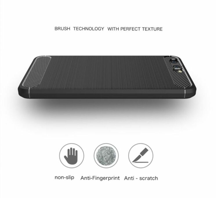 Захисний чохол UniCase Carbon для Huawei P10 Plus - Black: фото 5 з 8