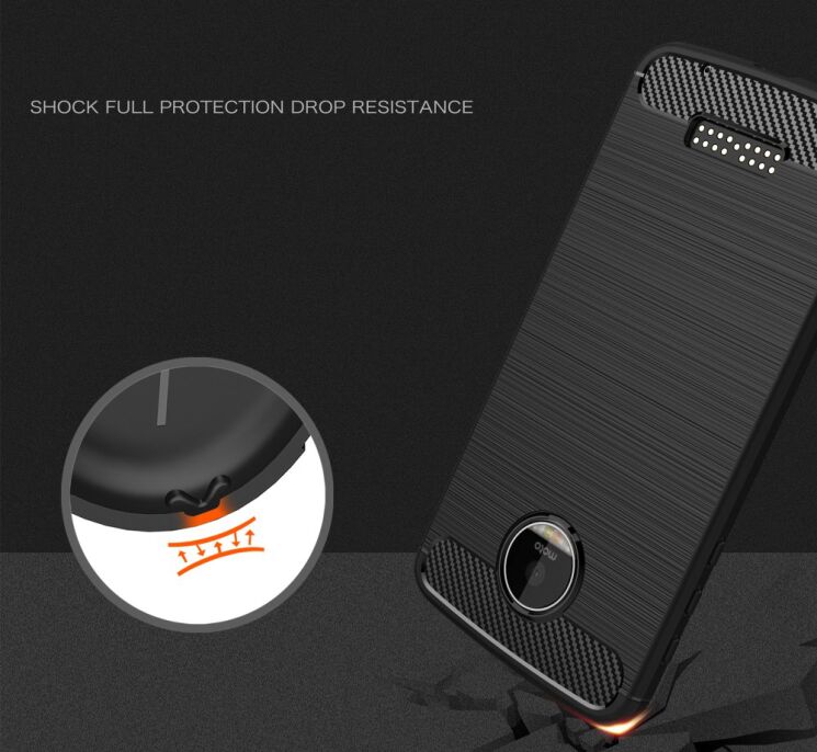 Защитный чехол UniCase Carbon для Motorola Moto Z Force - Black: фото 3 из 7