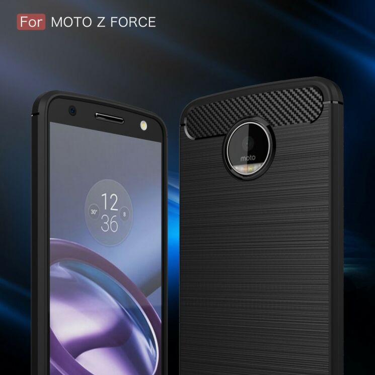 Защитный чехол UniCase Carbon для Motorola Moto Z Force - Black: фото 2 из 7