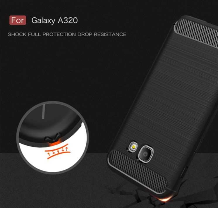 Захисний чохол UniCase Carbon для Samsung Galaxy A3 2017 (A320) - Gray: фото 8 з 10