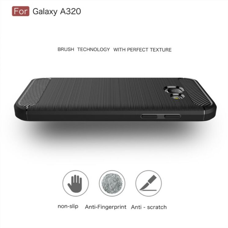 Захисний чохол UniCase Carbon для Samsung Galaxy A3 2017 (A320) - Gray: фото 5 з 10