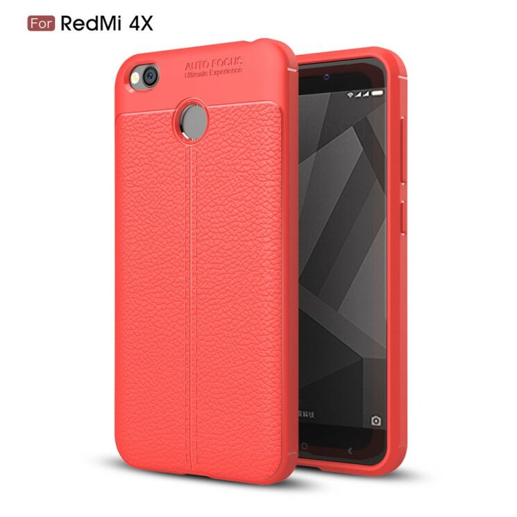 Защитный чехол Deexe Leather Cover для Xiaomi Redmi 4X - Red: фото 1 из 12