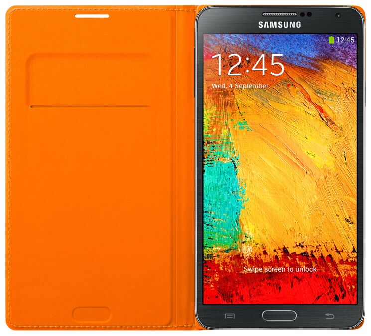 Чехол Flip Wallet для Samsung Galaxy Note 3 (N9000) - Orange: фото 3 из 5