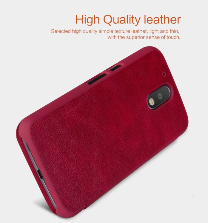 Чехол NILLKIN Qin Series для Motorola Moto G4/G4 Plus - Red: фото 10 из 17