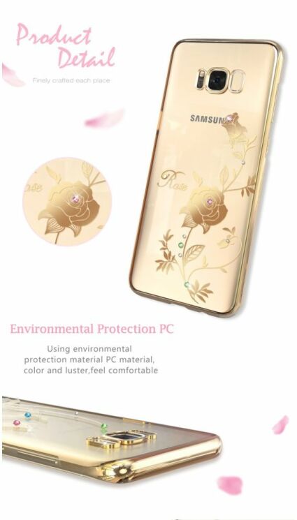 Пластиковий чохол KINGXBAR Diamond Series для Samsung Galaxy S8 Plus (G955) - Rose Pattern: фото 3 з 6