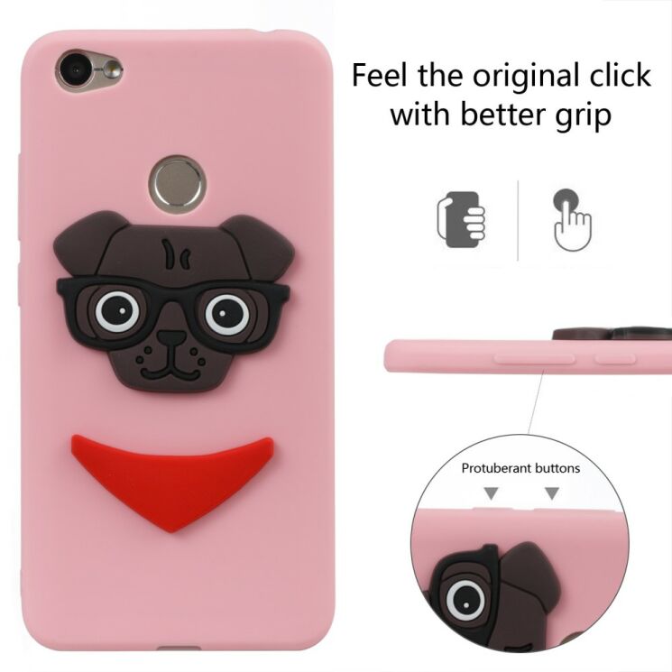 Силіконовий чохол Deexe Puppy 3D Series для Xiaomi Redmi Note 5A Prime - Pink: фото 3 з 6