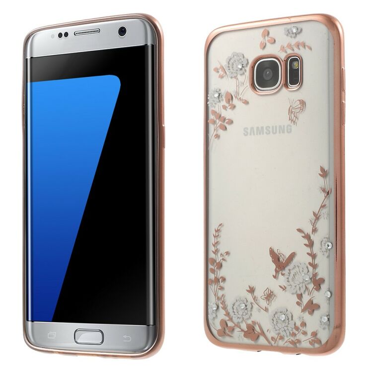 Силиконовый (TPU) чехол Deexe Shiny Cover для Samsung Galaxy S7 Edge (G935) - Rose Gold: фото 1 из 7