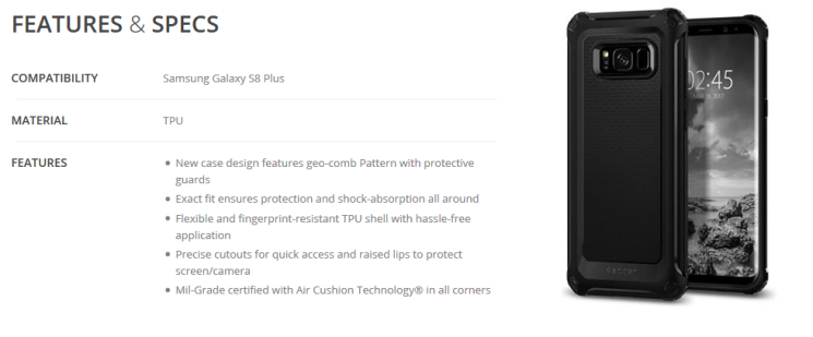 Защитный чехол SGP Rugged Armor Extra для Samsung Galaxy S8 Plus (G955): фото 9 из 13