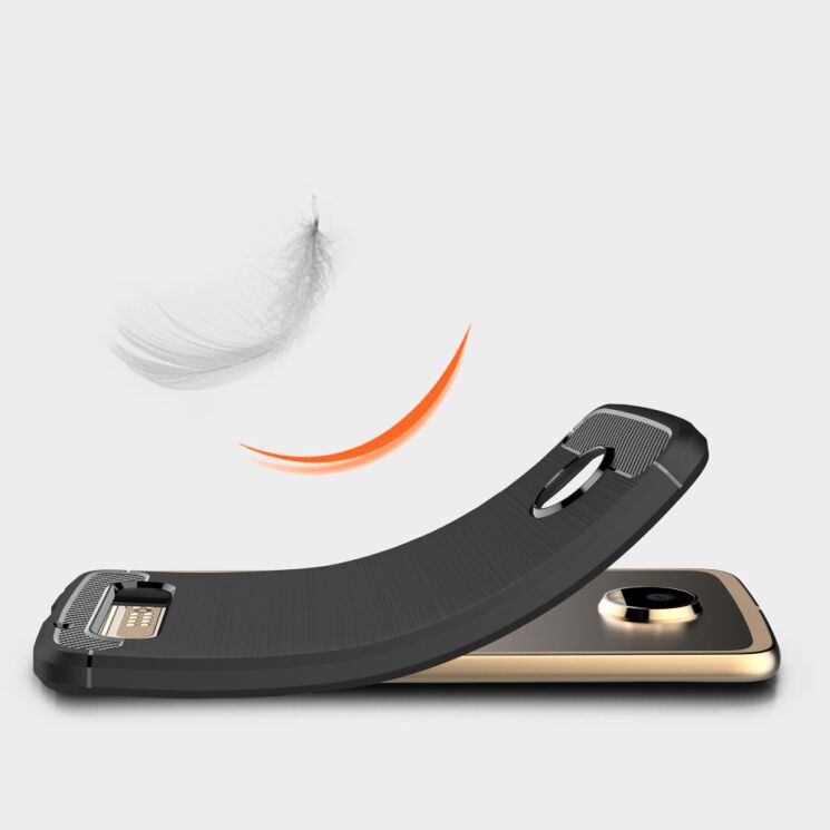 Захисний чохол UniCase Carbon для Motorola Moto Z2 Play - Black: фото 6 з 8