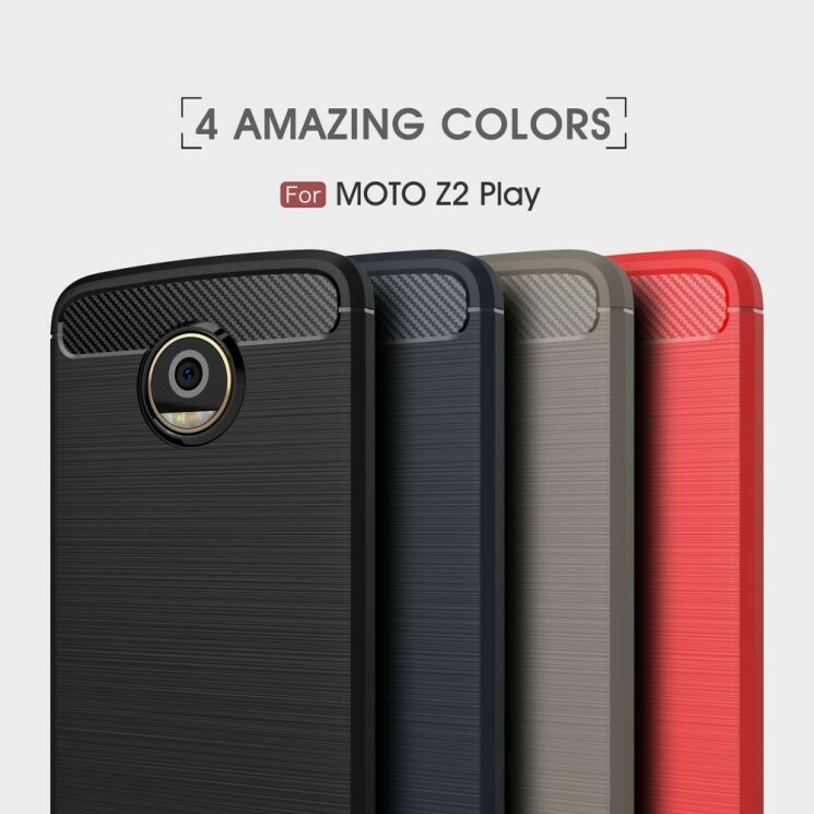 Захисний чохол UniCase Carbon для Motorola Moto Z2 Play - Red: фото 3 з 8