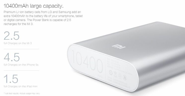 Внешний аккумулятор Xiaomi Mi Power Bank 10400 mAh - Silver: фото 9 из 16