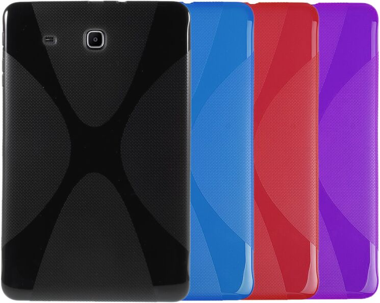 Силиконовая накладка Deexe X-Shaped для Samsung Galaxy Tab E 9.6 (T560/561) - Red: фото 7 из 7