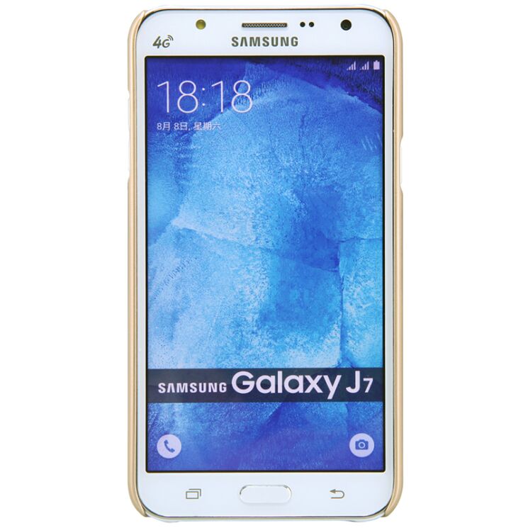 Пластиковая накладка NILLKIN Frosted Shield для Samsung Galaxy J7 (J700) - Gold: фото 5 из 14