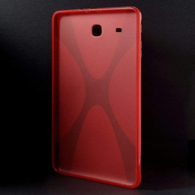 Силиконовая накладка Deexe X-Shaped для Samsung Galaxy Tab E 9.6 (T560/561) - Red: фото 3 з 7