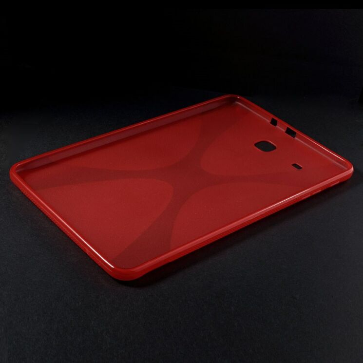 Силиконовая накладка Deexe X-Shaped для Samsung Galaxy Tab E 9.6 (T560/561) - Red: фото 4 з 7