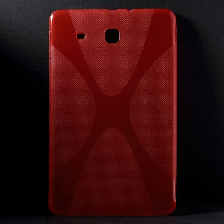 Силиконовая накладка Deexe X-Shaped для Samsung Galaxy Tab E 9.6 (T560/561) - Red: фото 2 з 7
