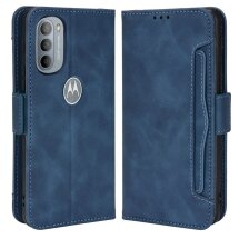 Чохол Deexe Wallet Stand для Motorola Moto G31 / G41 - Blue: фото 1 з 7