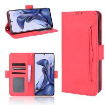 Чехол Deexe Wallet Stand для Xiaomi 11T / 11T Pro - Red: фото 1 из 12