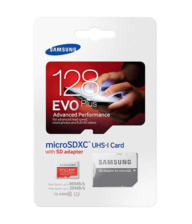 Карта памяти MicroSD Samsung 128GB 10 class EVO PLUS + адаптер (MB-MC128DA/RU): фото 4 з 4