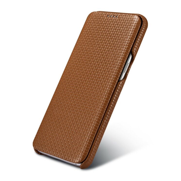 Кожаный чехол-книжка ICARER Woven Pattern для Samsung Galaxy S8 (G950) - Brown: фото 6 з 12