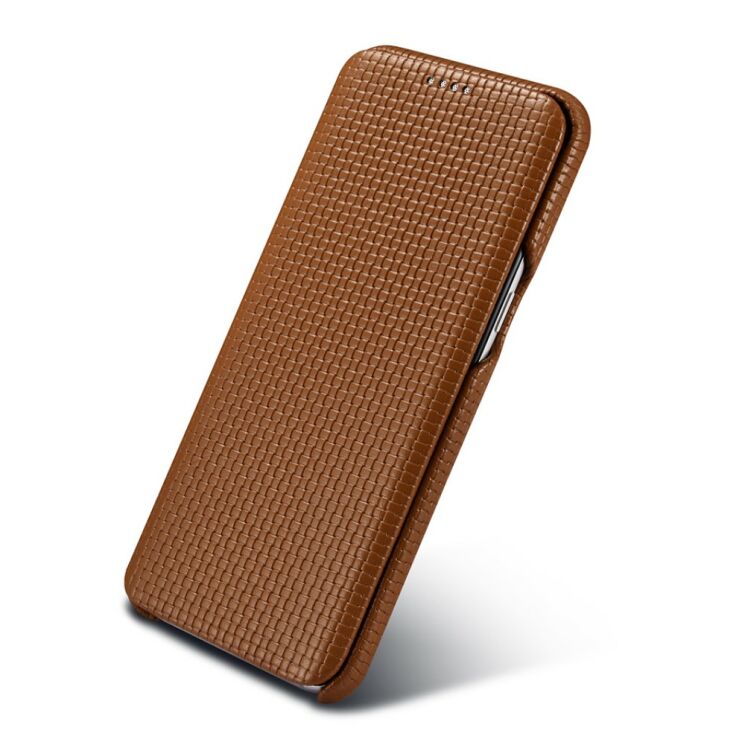 Кожаный чехол-книжка ICARER Woven Pattern для Samsung Galaxy S8 (G950) - Brown: фото 7 з 12