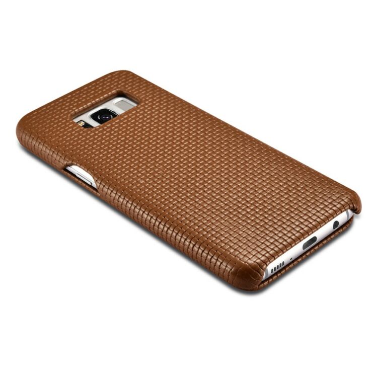 Кожаный чехол-книжка ICARER Woven Pattern для Samsung Galaxy S8 (G950) - Brown: фото 11 з 12