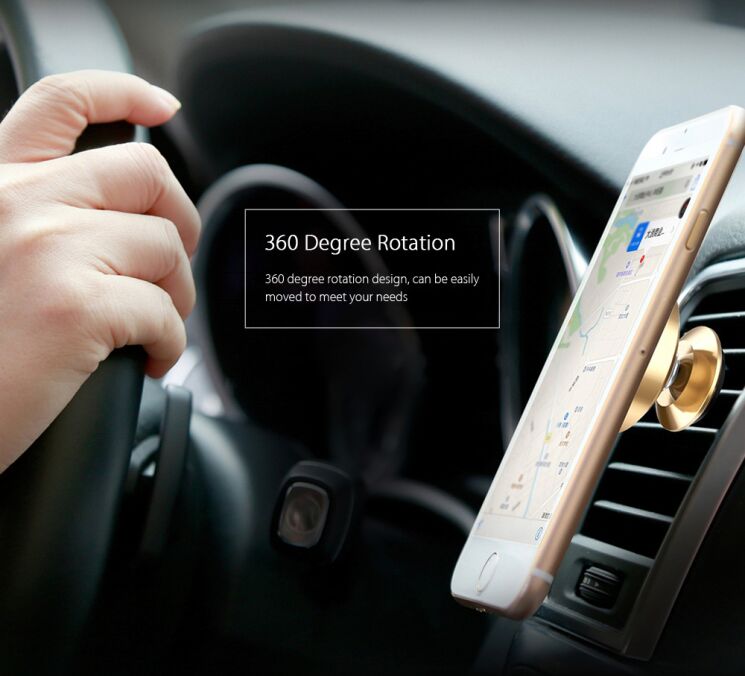 Магнитный держатель в автомобиль BASEUS Premium 360 Air Vent - Rose Gold: фото 3 из 10
