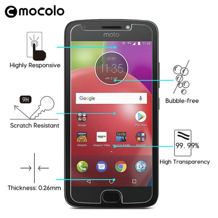 Защитное стекло MOCOLO 2.5D Arc Edge для Motorola Moto E4: фото 2 из 6
