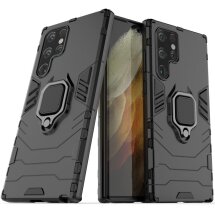 Захисний чохол Deexe Hybrid Case для Samsung Galaxy S22 Ultra - Black: фото 1 з 6