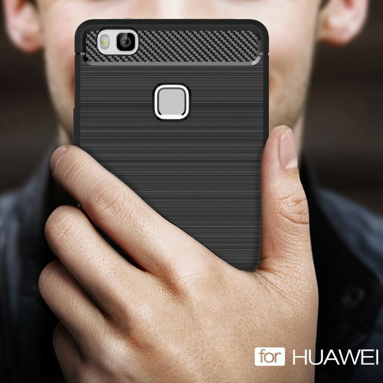 Захисний чохол UniCase Carbon для Huawei P9 Lite - Black: фото 3 з 6