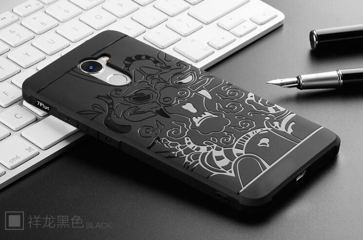 Захисний чохол UniCase Dragon Style для Huawei Y7 - Black: фото 2 з 6