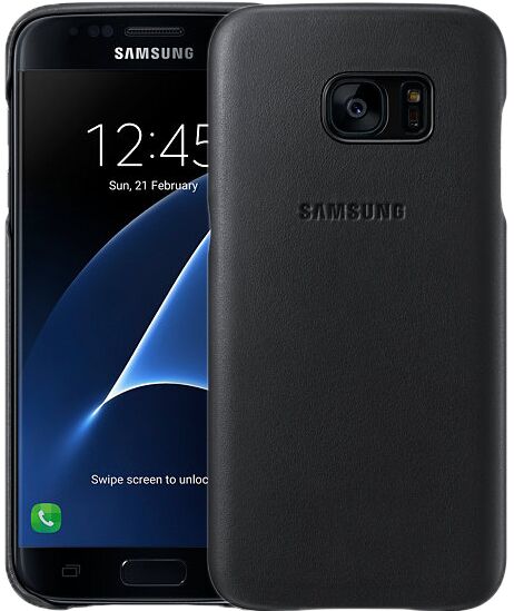 Чехол Leather Cover для Samsung Galaxy S7 (G930) EF-VG930LBEGRU - Black: фото 1 из 7