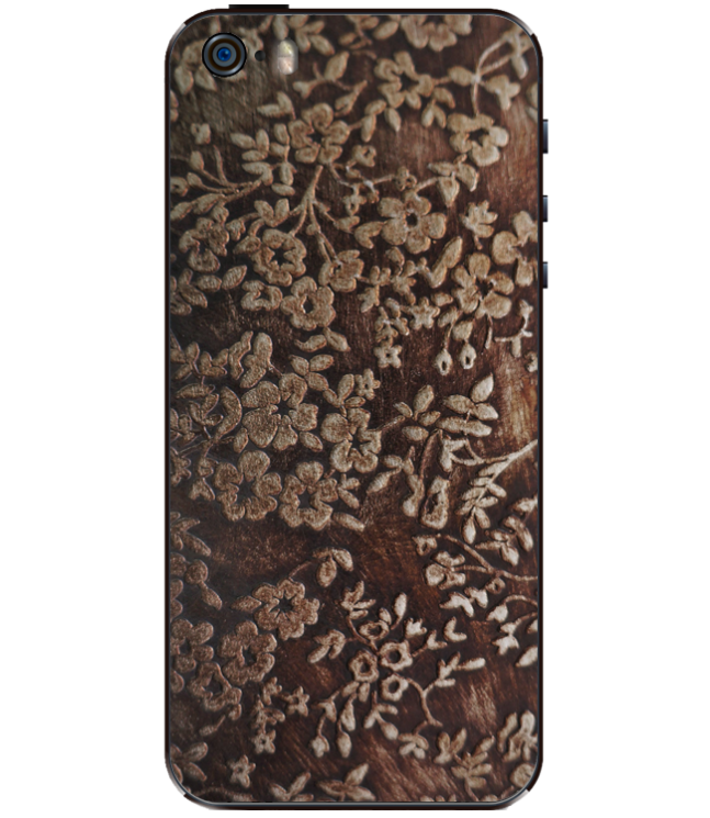 Шкіряна наклейка Glueskin для iPhone 5s/se - Gold Flowers: фото 1 з 10