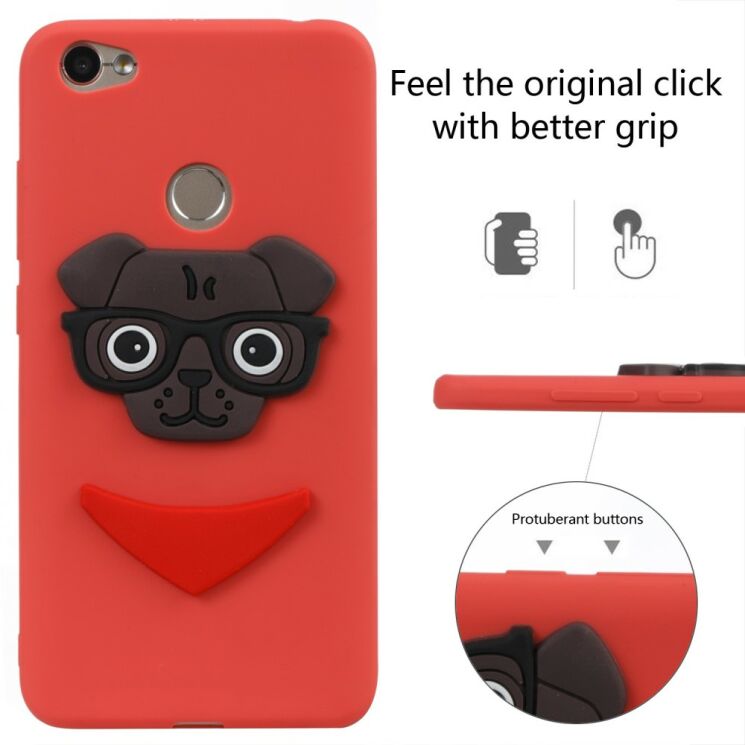 Силиконовый чехол Deexe Puppy 3D Series для Xiaomi Redmi Note 5A Prime - Red: фото 3 из 6